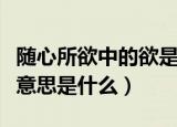 随心所欲中的欲是什么意思（随心所欲中的欲意思是什么）