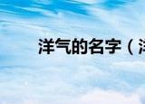 洋气的名字（洋气好听的名字大全）