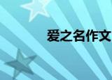 爱之名作文（爱之名 明晓溪）