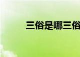 三俗是哪三俗（分别是什么意思）