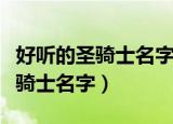 好听的圣骑士名字大全（透亮清澈的最红的圣骑士名字）
