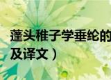 蓬头稚子学垂纶的意思（蓬头稚子学垂纶原文及译文）