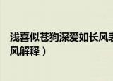 浅喜似苍狗深爱如长风表达什么意思（浅喜似苍狗深爱如长风解释）