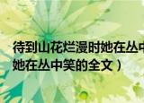 待到山花烂漫时她在丛中笑这句话的意思（待到山花烂漫时她在丛中笑的全文）