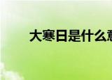 大寒日是什么意思啊（大寒日含义）