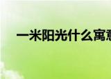 一米阳光什么寓意（一米阳光什么意思）
