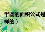半圆的面积公式是什么（半圆的面积公式是怎样的）
