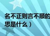 名不正则言不顺的意思（名不正则言不顺的意思是什么）