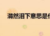 潸然泪下意思是什么（潸然泪下的意思）