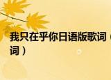 我只在乎你日语版歌词（我只在乎你日语版和中文版完整歌词）