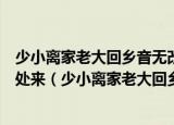 少小离家老大回乡音无改鬓毛衰儿童相见不相识笑问客从何处来（少小离家老大回乡音无改鬓毛衰）