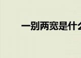 一别两宽是什么梗（一别两宽解释）