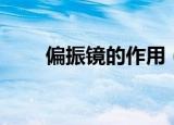 偏振镜的作用（偏振镜用途是什么）