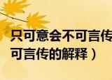 只可意会不可言传的意思是什么（只可意会不可言传的解释）