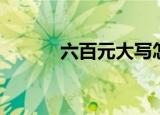 六百元大写怎么写（六百岁酒）
