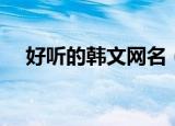 好听的韩文网名（好听的韩文网名精选）