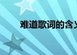 难道歌词的含义是什么（难道歌词）