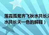 落霞孤鹜齐飞秋水共长天一色是什么意思（落霞孤鹜齐飞秋水共长天一色的解释）