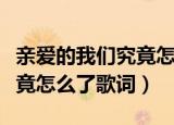 亲爱的我们究竟怎么了五线谱（亲爱的我们究竟怎么了歌词）