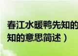 春江水暖鸭先知的意思是什么（春江水暖鸭先知的意思简述）