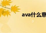 ava什么意思（avast误报）