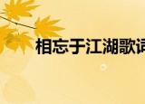 相忘于江湖歌词（相忘于江湖 歌词）