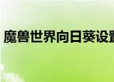 魔兽世界向日葵设置（魔兽世界向日葵宝宝）