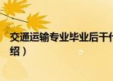 交通运输专业毕业后干什么（交通运输专业毕业后的工作介绍）