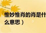 惟妙惟肖的肖是什么意思（惟妙惟肖的肖是什么意思）