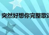 突然好想你完整歌词（突然好想你歌曲简介）