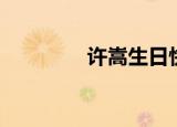 许嵩生日快乐（许嵩生日）