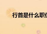 行首是什么职位（行首是什么意思）