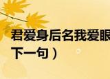 君爱身后名我爱眼前酒什么意思（君爱身后名下一句）
