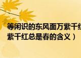 等闲识的东风面万紫千红总是春的意思（等闲识的东风面万紫千红总是春的含义）