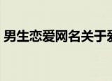 男生恋爱网名关于爱情（好听男生恋爱网名）
