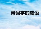带词字的成语（哪些成语带有词字）