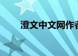 澄文中文网作者待遇怎么样（澄文）