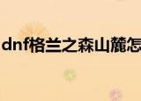 dnf格兰之森山麓怎么进（dnf格兰之森山麓）