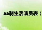 aa制生活演员表（哪些演员出演了这部剧）