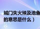 城门失火殃及池鱼的意思（城门失火殃及池鱼的意思是什么）