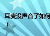 耳麦没声音了如何恢复（耳麦没声音了怎么办）