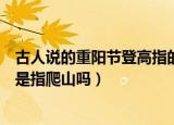 古人说的重阳节登高指的是什么（古人常说的重阳节登高就是指爬山吗）