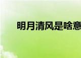 明月清风是啥意思（明月清风的意思）