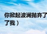 你掀起波澜抛弃了我什么梗（你掀起波澜抛弃了我）