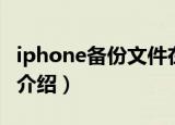 iphone备份文件在哪（iphone备份文件在哪介绍）