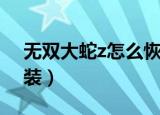 无双大蛇z怎么恢复初始（无双大蛇z怎么安装）