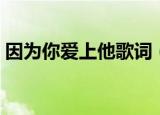 因为你爱上他歌词（因为你爱上他整首歌词）