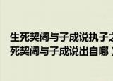 生死契阔与子成说执子之手与子偕老这句话是什么意思（生死契阔与子成说出自哪）