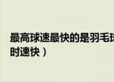 最高球速最快的是羽毛球还是网球（网球和羽毛球哪个最高时速快）