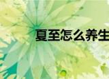 夏至怎么养生呢（夏至怎样养生）